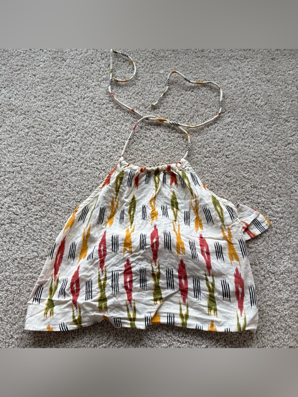 Sadie & Sage Women’s Multi-Colored Patterned Halter Top with Neck and Back Ties